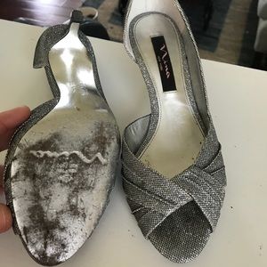 Great shape silver heels worn minimally!